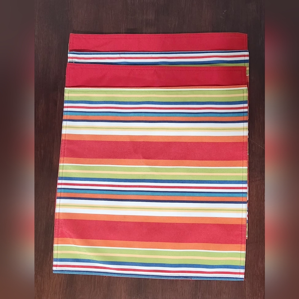 Set Of 4 Reversible Square Placemats #1